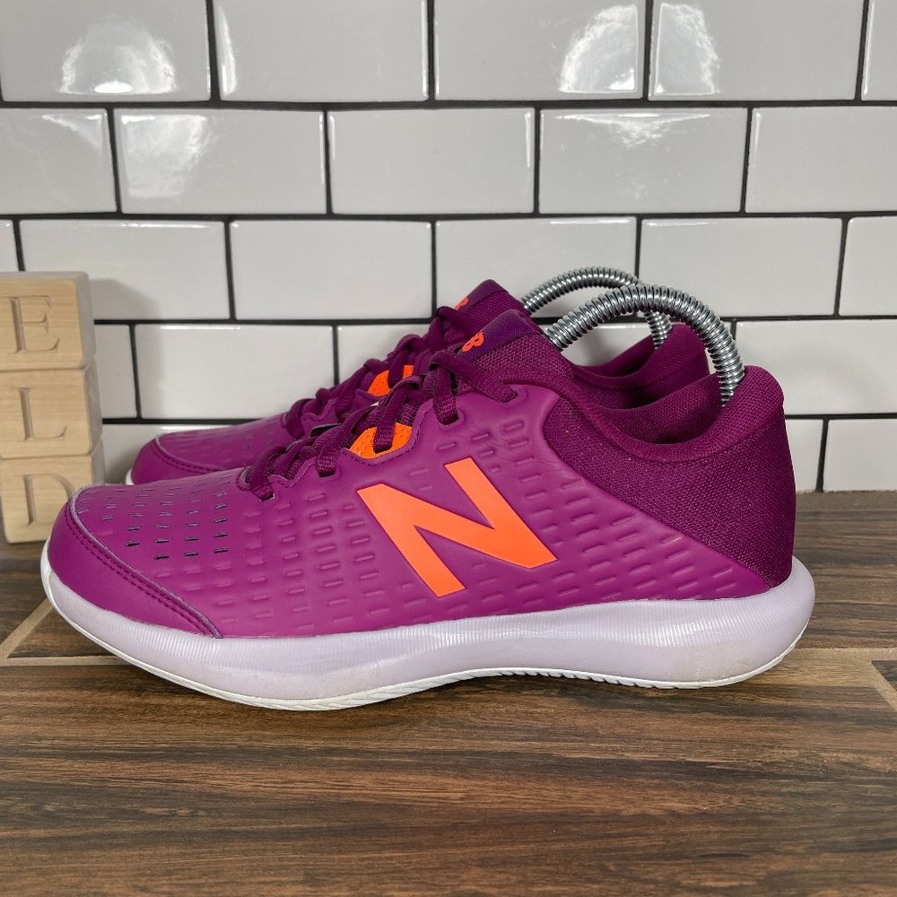New Balance 696v4 Shoes Youth Girls Size 6.5 Mulberry Hard Court Tennis Sneakers